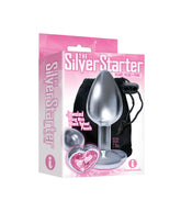 Silver Heart-Shaped Starter Butt Plug with Pink Jewel Base > Anal Range > Jewel Butt Plugs